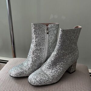 Silver Glitter Ankle Boots
